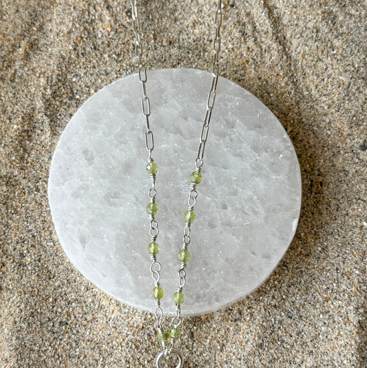 3 Stone Peridot Necklace