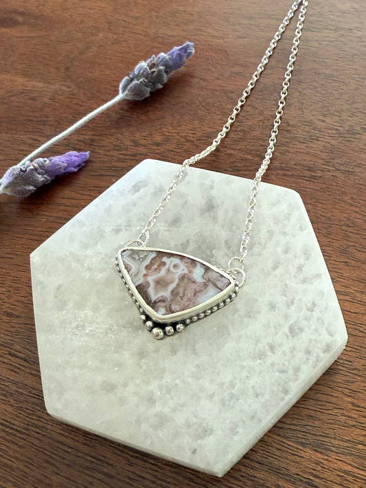 Purple Crazy Lace Agate Necklace