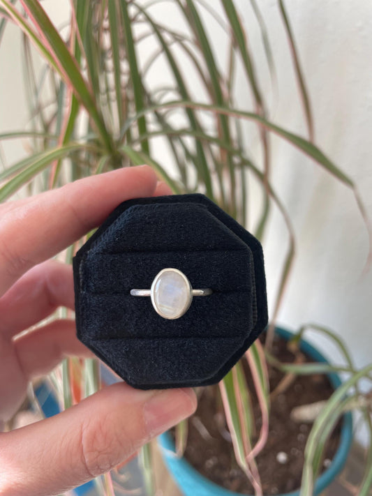 Rainbow Moonstone Ring | Size 7