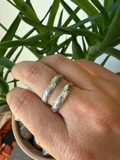 Sterling Silver Floral Band