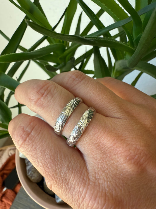 Sterling Silver Floral Band