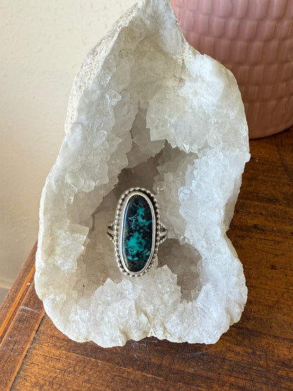 Black Buffalo Turquoise Ring | Size 7.5