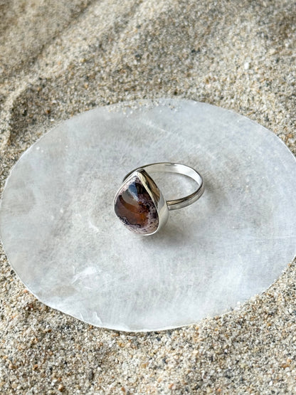 Teardrop Mexican Fire Opal Ring | Size 7.5ish