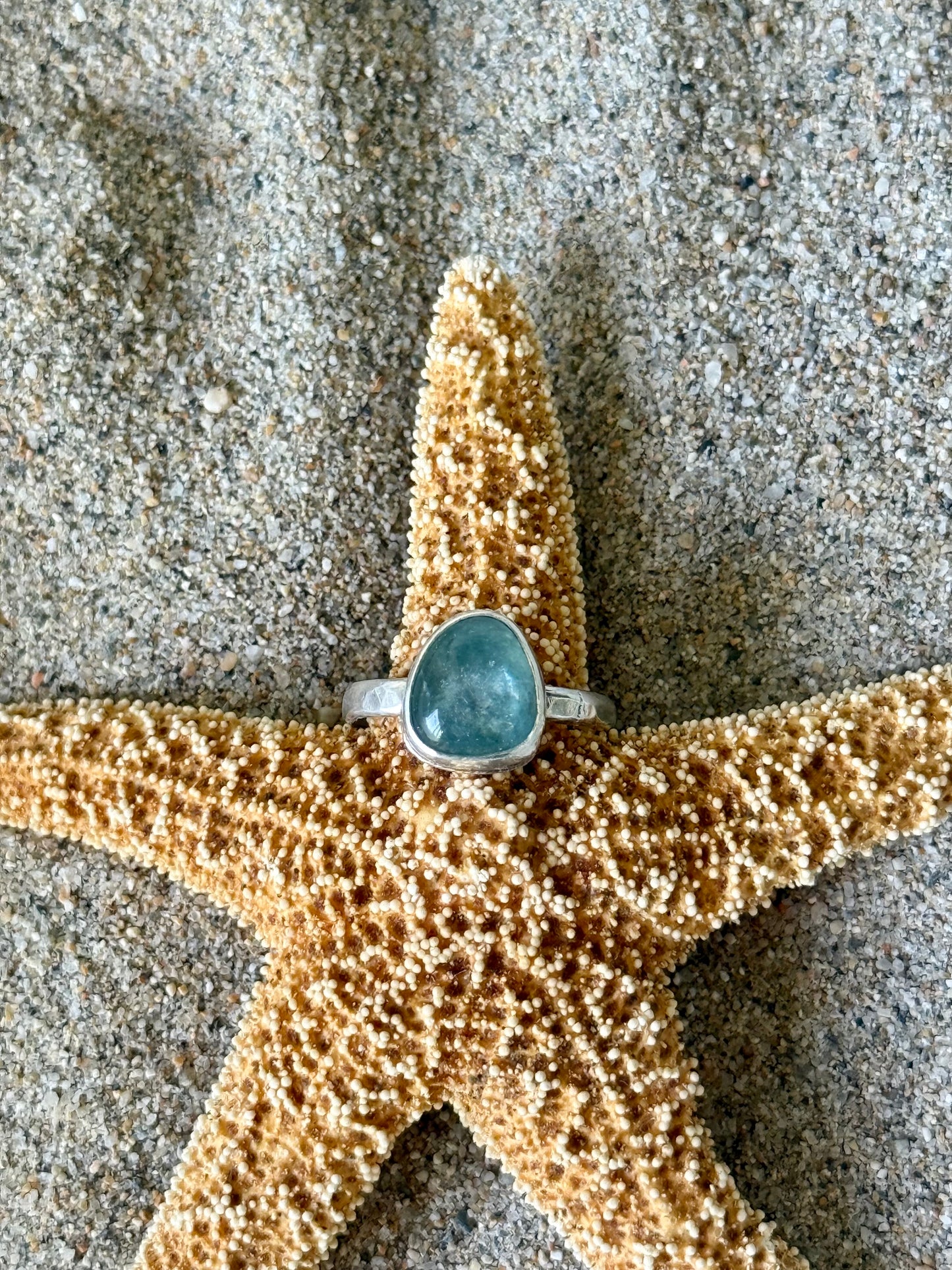 Dainty Mermaid Ring | Green Apatite Stacker Ring