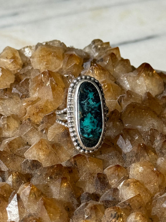 Black Buffalo Turquoise Ring | Size 7.5