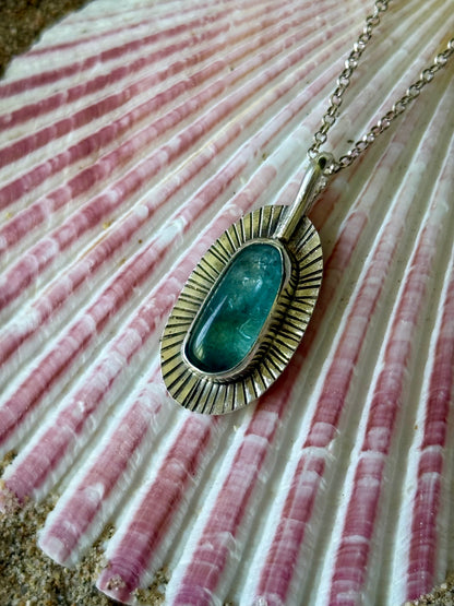 Mermaid 'Limpet Shell' Necklace | Green Apatite Pendant Necklace