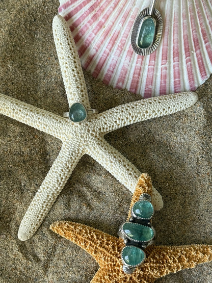 Mermaid 'Limpet Shell' Necklace | Green Apatite Pendant Necklace