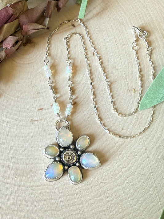 Equinox Bloom Necklace - One of a Kind Ethiopian Opal