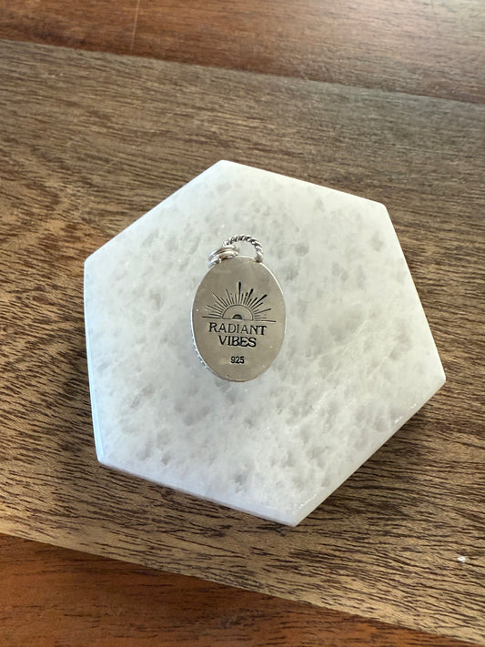 Oval Rainbow Moonstone Pendant