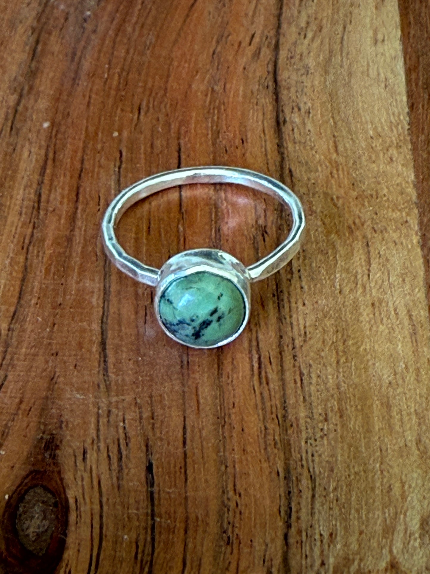 Green Circle Turquoise Ring | Made to Order in Your Size