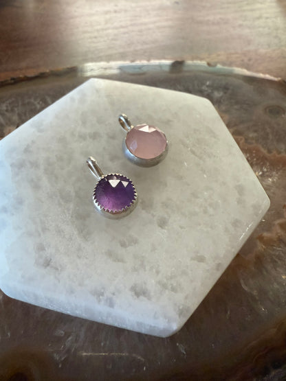 Amethyst or Rose Quartz Pendant