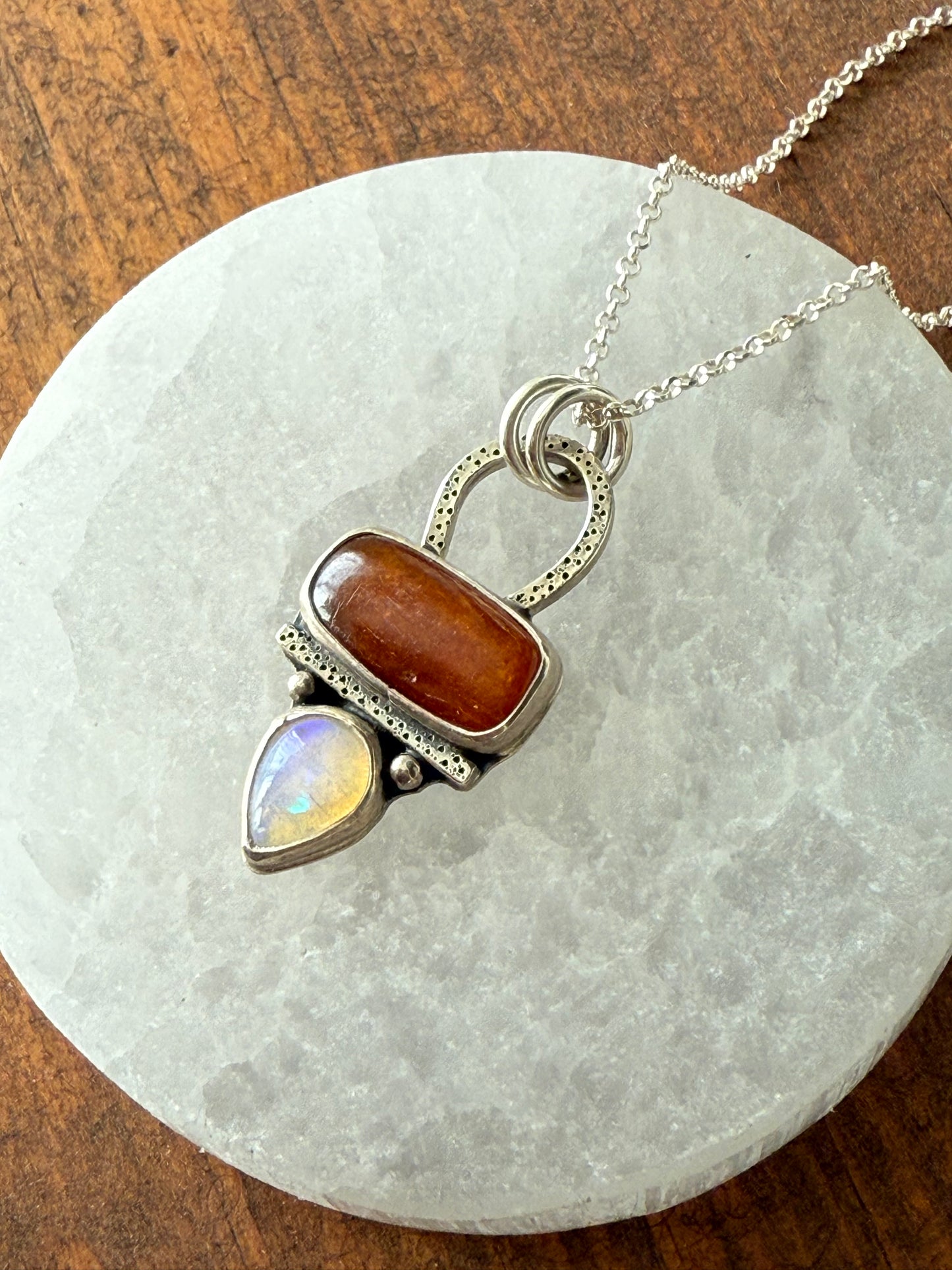 Orange Kyanite & Ethiopian Opal Necklace
