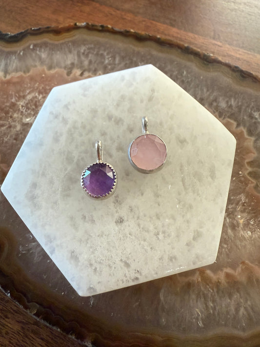 Amethyst or Rose Quartz Pendant