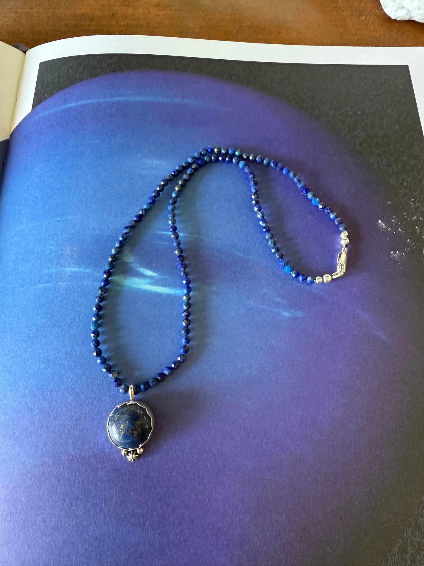 Neptune Necklace | Dream & Intuition Jewelry | Lapis Lazuli Sterling Silver Pendant | Spiritual Energy Jewelry | Celestial Gift