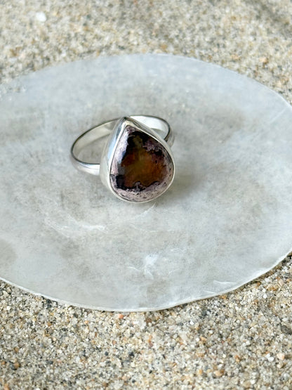 Teardrop Mexican Fire Opal Ring | Size 7.5ish