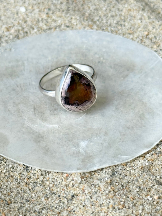 Teardrop Mexican Fire Opal Ring | Size 7.5ish
