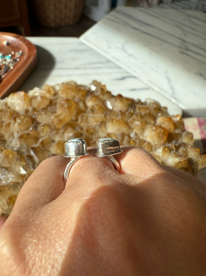 White Buffalo Turquoise Adjustable Ring