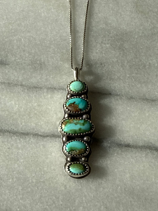 5 Stone Sonoran Gold Turquoise Necklace | Adjustable