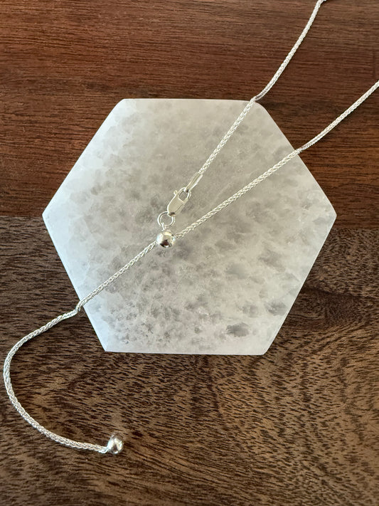 Adjustable Sterling Silver Wheat Chain | Adjusts up to 24 inches