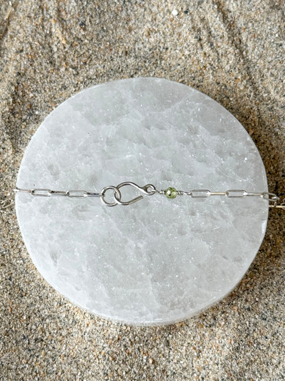 3 Stone Peridot Necklace