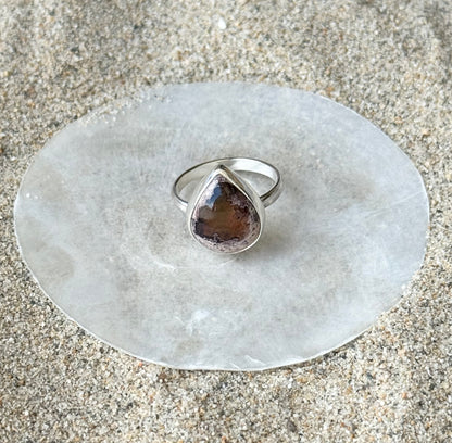 Teardrop Mexican Fire Opal Ring | Size 7.5ish
