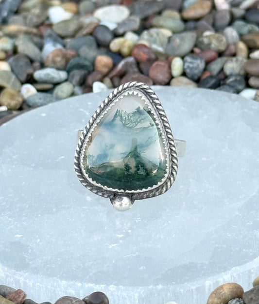 Moss Agate Ring | Size 6.5