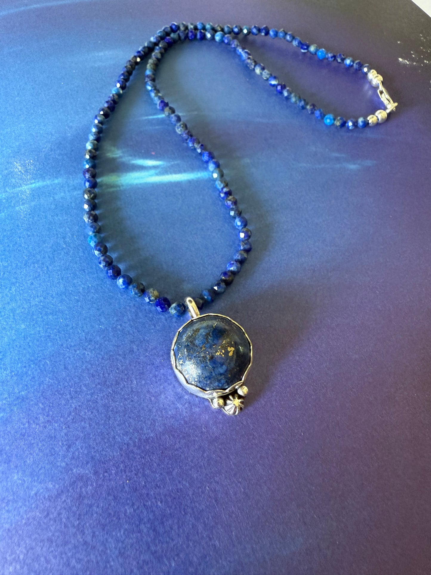 Neptune Necklace | Dream & Intuition Jewelry | Lapis Lazuli Sterling Silver Pendant | Spiritual Energy Jewelry | Celestial Gift