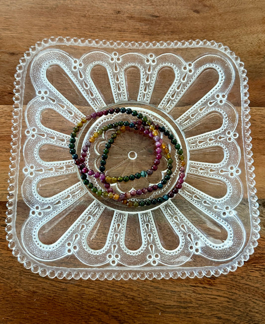 Multi Color Tourmaline Bead Bracelet