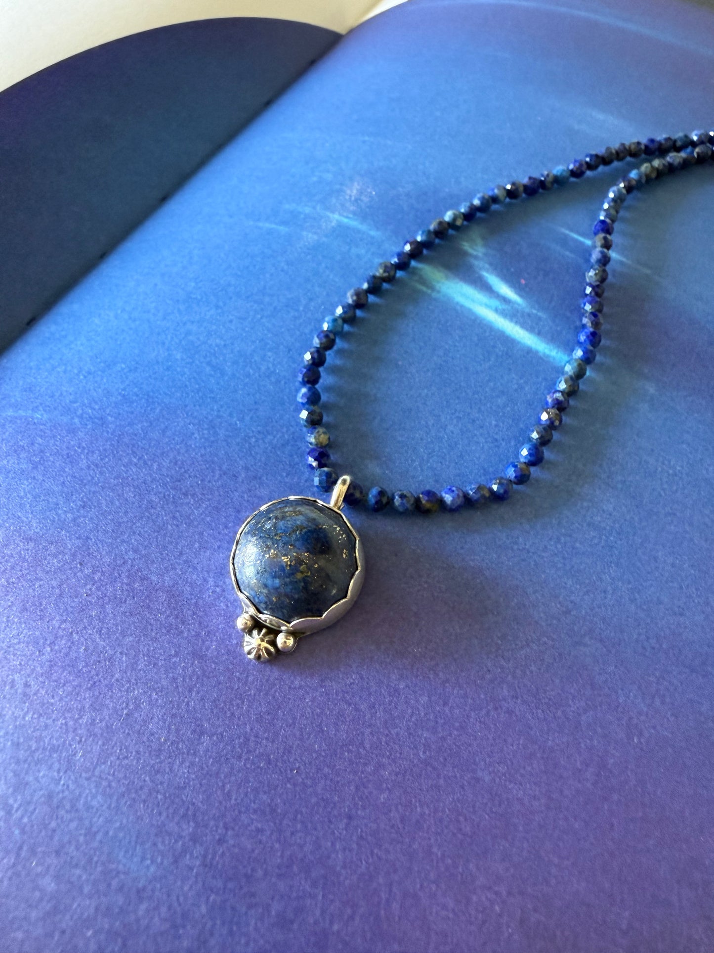 Neptune Necklace | Dream & Intuition Jewelry | Lapis Lazuli Sterling Silver Pendant | Spiritual Energy Jewelry | Celestial Gift