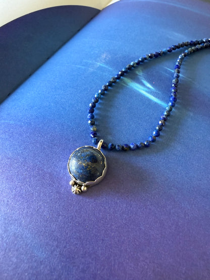 Neptune Necklace | Dream & Intuition Jewelry | Lapis Lazuli Sterling Silver Pendant | Spiritual Energy Jewelry | Celestial Gift