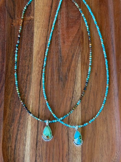 Sonoran Gold Teardrop Turquoise Beaded Necklace