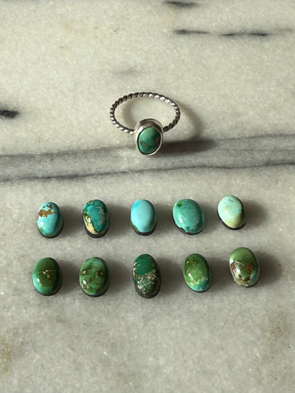 Oval Turquoise Ring | Made to Order in Your Size and Select Your Stone