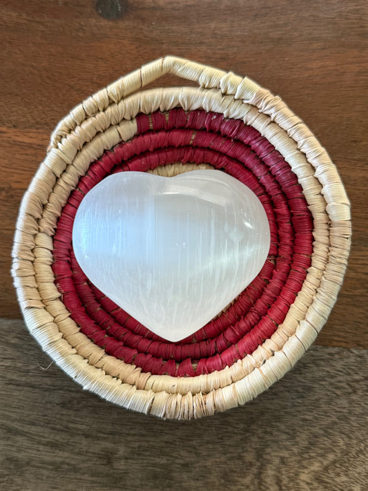 Selenite Heart - medium