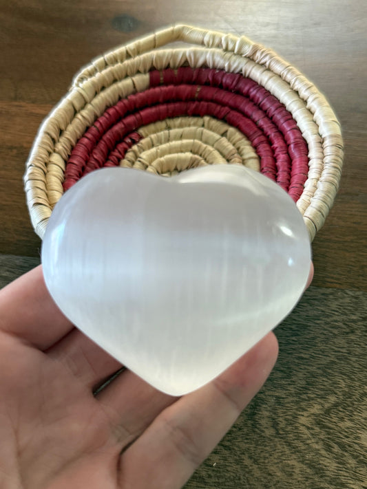 Selenite Heart - medium