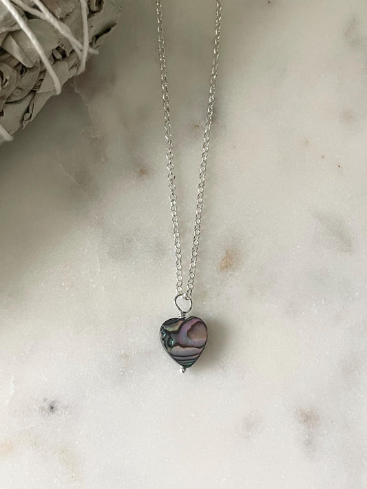 Abalone Shell Heart Necklace